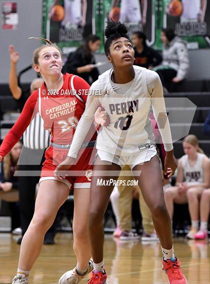 Thumbnail 3 in Cathedral Catholic vs. Perry (St. Mary's MLK Showcase) photogallery.