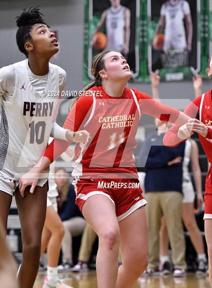 Thumbnail 3 in Cathedral Catholic vs. Perry (St. Mary's MLK Showcase) photogallery.