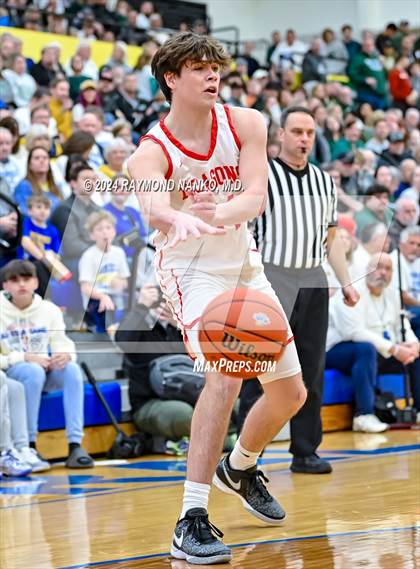 Thumbnail 2 in New Palestine vs. Pendleton Heights (IHSAA 4A Section 9 Semifinal) photogallery.