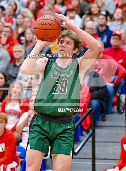 Thumbnail 3 in New Palestine vs. Pendleton Heights (IHSAA 4A Section 9 Semifinal) photogallery.