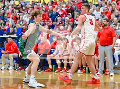 Thumbnail 3 in New Palestine vs. Pendleton Heights (IHSAA 4A Section 9 Semifinal) photogallery.