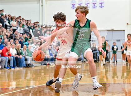 Thumbnail 3 in New Palestine vs. Pendleton Heights (IHSAA 4A Section 9 Semifinal) photogallery.