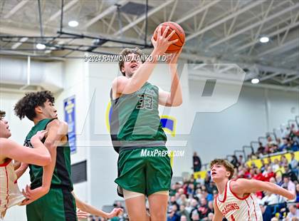 Thumbnail 3 in New Palestine vs. Pendleton Heights (IHSAA 4A Section 9 Semifinal) photogallery.