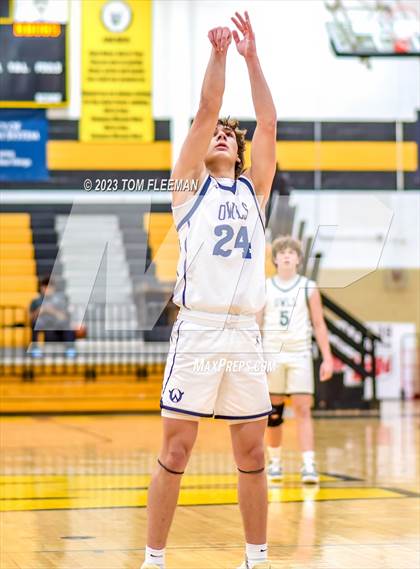 Thumbnail 1 in Olathe West vs Wyandotte (West Varsity Boy's Tournament) photogallery.