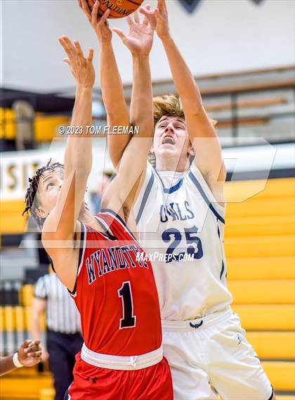 Thumbnail 3 in Olathe West vs Wyandotte (West Varsity Boy's Tournament) photogallery.