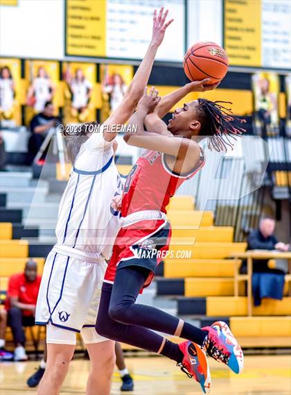 Thumbnail 1 in Olathe West vs Wyandotte (West Varsity Boy's Tournament) photogallery.