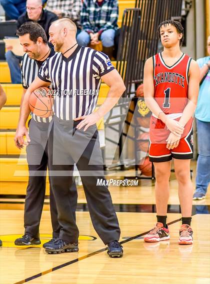 Thumbnail 2 in Olathe West vs Wyandotte (West Varsity Boy's Tournament) photogallery.
