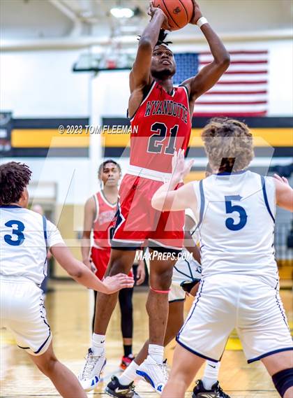 Thumbnail 1 in Olathe West vs Wyandotte (West Varsity Boy's Tournament) photogallery.