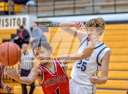 Thumbnail 2 in Olathe West vs Wyandotte (West Varsity Boy's Tournament) photogallery.