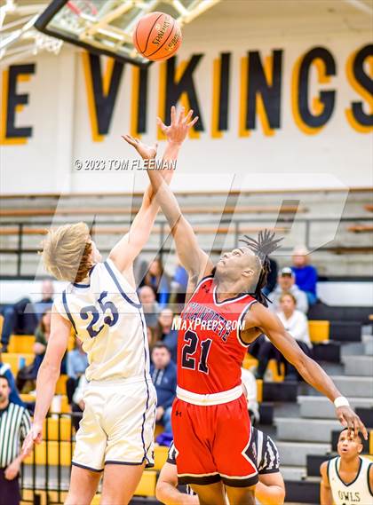 Thumbnail 3 in Olathe West vs Wyandotte (West Varsity Boy's Tournament) photogallery.