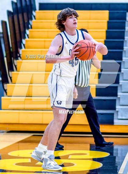 Thumbnail 1 in Olathe West vs Wyandotte (West Varsity Boy's Tournament) photogallery.
