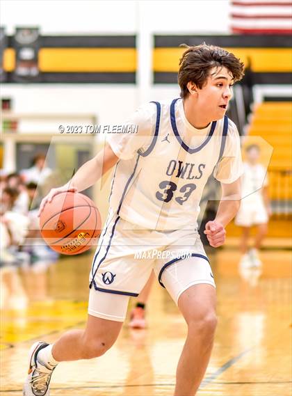 Thumbnail 3 in Olathe West vs Wyandotte (West Varsity Boy's Tournament) photogallery.