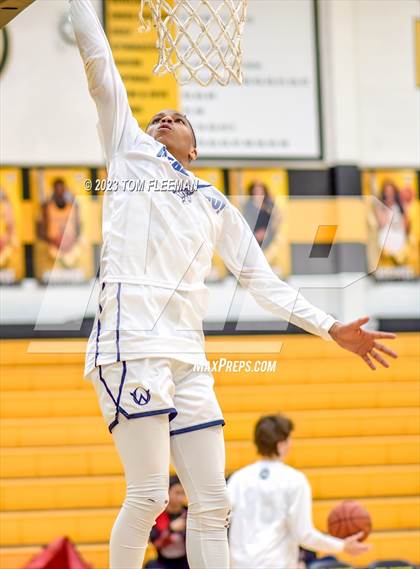 Thumbnail 3 in Olathe West vs Wyandotte (West Varsity Boy's Tournament) photogallery.