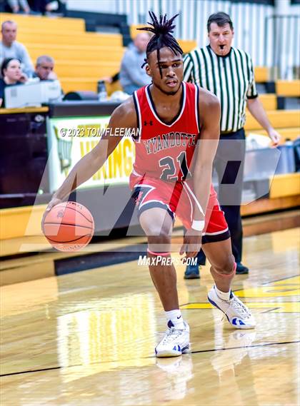 Thumbnail 1 in Olathe West vs Wyandotte (West Varsity Boy's Tournament) photogallery.