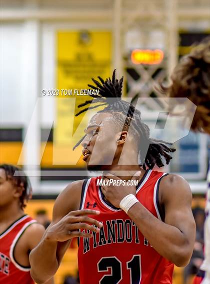 Thumbnail 1 in Olathe West vs Wyandotte (West Varsity Boy's Tournament) photogallery.
