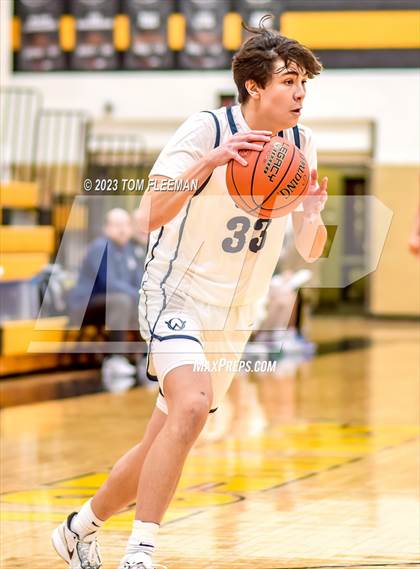 Thumbnail 2 in Olathe West vs Wyandotte (West Varsity Boy's Tournament) photogallery.