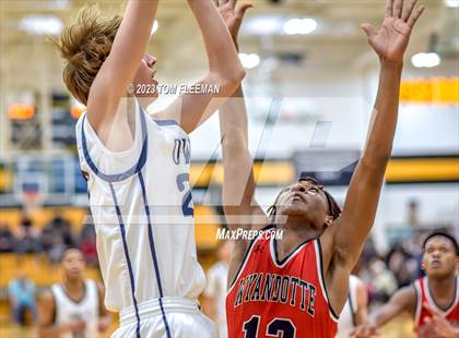 Thumbnail 2 in Olathe West vs Wyandotte (West Varsity Boy's Tournament) photogallery.