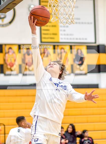 Thumbnail 3 in Olathe West vs Wyandotte (West Varsity Boy's Tournament) photogallery.