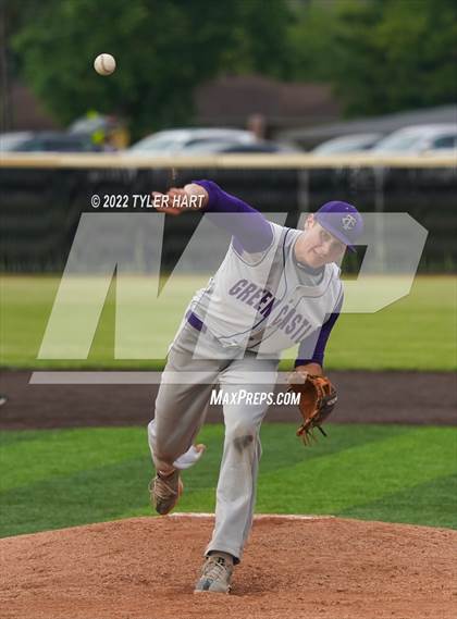 Thumbnail 1 in Greencastle vs. Brebeuf Jesuit Preparatory (IHSAA 3A Sectional First Round) photogallery.