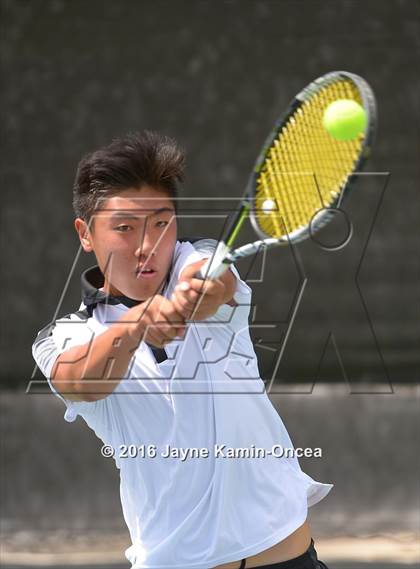 Thumbnail 1 in Foothill League Boys Tennis Championships photogallery.