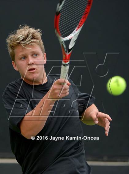 Thumbnail 2 in Foothill League Boys Tennis Championships photogallery.