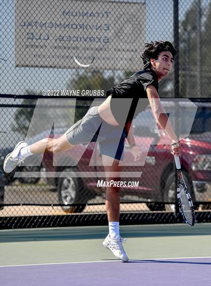 Thumbnail 3 in Texas High vs Nacogdoches (UIL 5A Boys Tennis Bi-District) photogallery.