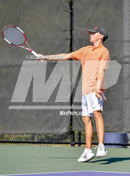 Thumbnail 3 in Texas High vs Nacogdoches (UIL 5A Boys Tennis Bi-District) photogallery.