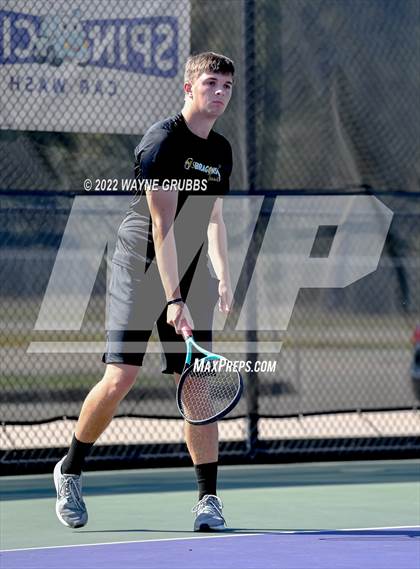 Thumbnail 2 in Texas High vs Nacogdoches (UIL 5A Boys Tennis Bi-District) photogallery.