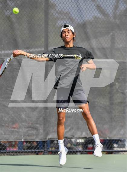 Thumbnail 1 in Texas High vs Nacogdoches (UIL 5A Boys Tennis Bi-District) photogallery.