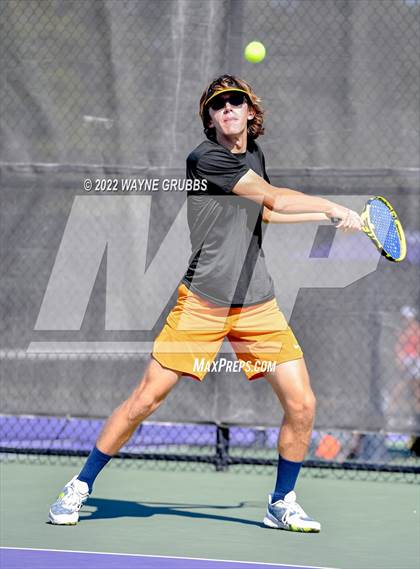 Thumbnail 3 in Texas High vs Nacogdoches (UIL 5A Boys Tennis Bi-District) photogallery.