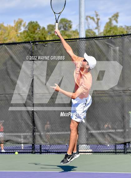Thumbnail 3 in Texas High vs Nacogdoches (UIL 5A Boys Tennis Bi-District) photogallery.