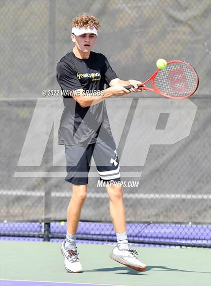 Thumbnail 1 in Texas High vs Nacogdoches (UIL 5A Boys Tennis Bi-District) photogallery.