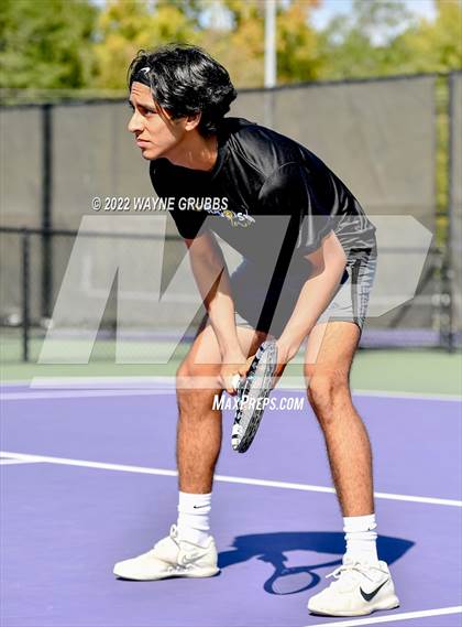 Thumbnail 2 in Texas High vs Nacogdoches (UIL 5A Boys Tennis Bi-District) photogallery.