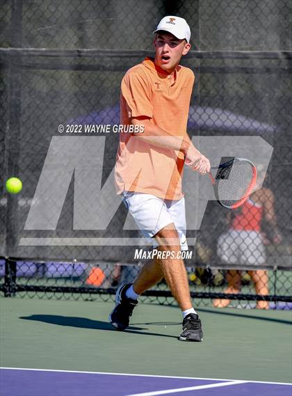 Thumbnail 3 in Texas High vs Nacogdoches (UIL 5A Boys Tennis Bi-District) photogallery.