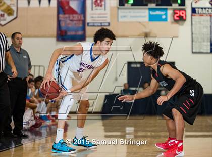 Thumbnail 3 in Salesian College Preparatory vs. Buchanan (Modesto Christian Holiday Hoops Classic) photogallery.
