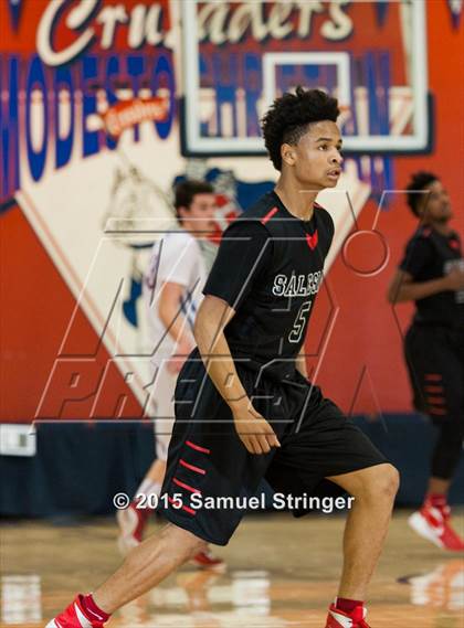 Thumbnail 1 in Salesian College Preparatory vs. Buchanan (Modesto Christian Holiday Hoops Classic) photogallery.