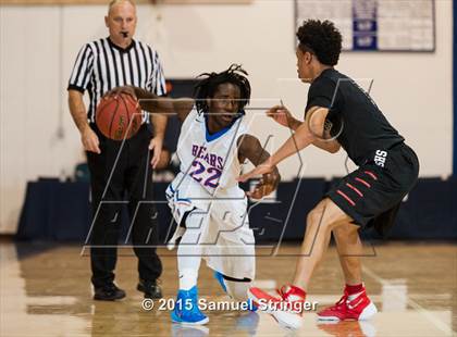 Thumbnail 1 in Salesian College Preparatory vs. Buchanan (Modesto Christian Holiday Hoops Classic) photogallery.