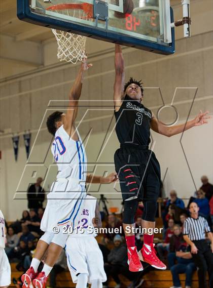 Thumbnail 3 in Salesian College Preparatory vs. Buchanan (Modesto Christian Holiday Hoops Classic) photogallery.