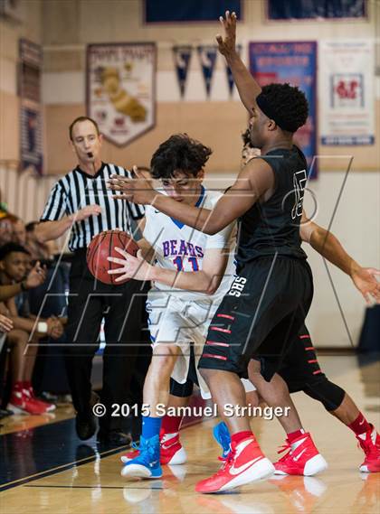 Thumbnail 2 in Salesian College Preparatory vs. Buchanan (Modesto Christian Holiday Hoops Classic) photogallery.