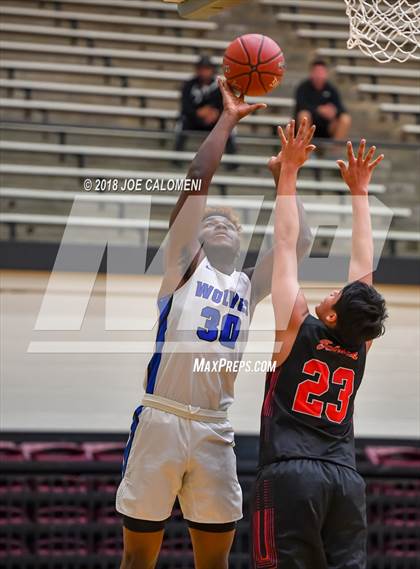 Thumbnail 2 in Plano West vs Stevens [John Paul] (NEISD/NISD Basketball Tournament) photogallery.