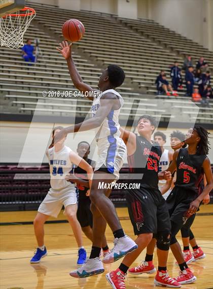 Thumbnail 1 in Plano West vs Stevens [John Paul] (NEISD/NISD Basketball Tournament) photogallery.
