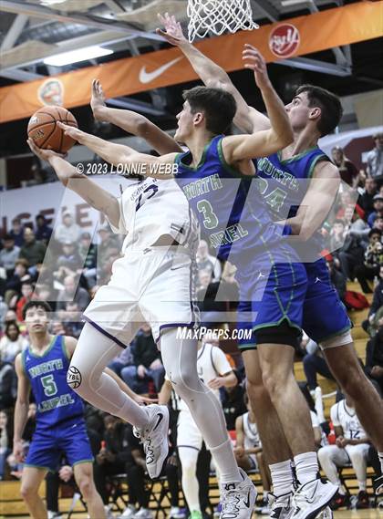 Thumbnail 2 in North Laurel vs Mount St. Joseph (Spalding Hoophall Classic) photogallery.
