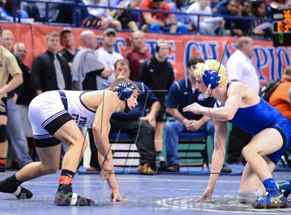 Thumbnail 3 in NCHSAA Individual Wrestling 2A Quarterfinals photogallery.