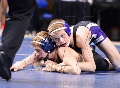 Thumbnail 3 in NCHSAA Individual Wrestling 2A Quarterfinals photogallery.