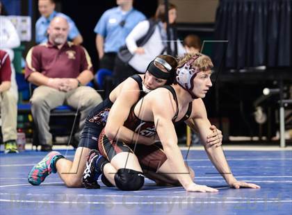 Thumbnail 1 in NCHSAA Individual Wrestling 2A Quarterfinals photogallery.
