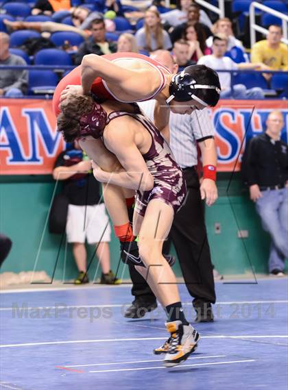 Thumbnail 3 in NCHSAA Individual Wrestling 2A Quarterfinals photogallery.