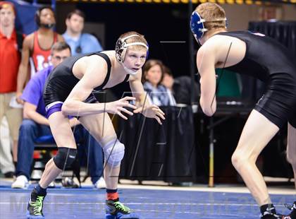Thumbnail 3 in NCHSAA Individual Wrestling 2A Quarterfinals photogallery.