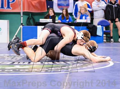 Thumbnail 3 in NCHSAA Individual Wrestling 2A Quarterfinals photogallery.