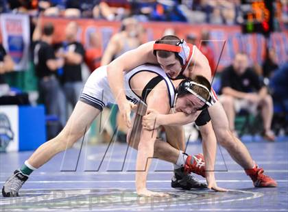 Thumbnail 3 in NCHSAA Individual Wrestling 2A Quarterfinals photogallery.