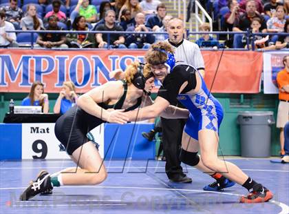 Thumbnail 3 in NCHSAA Individual Wrestling 2A Quarterfinals photogallery.